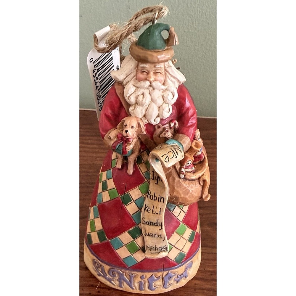 Jim Shore V4005789 Naughty or Nice Santa‎ Claus Figurine Ornament 4.5"